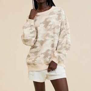 Aerie Tres Chic Camo Sweater NWT